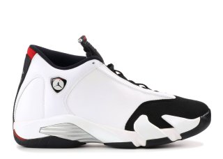 Meilleures Air Jordan 14 Retro "Black Toe" Blanc Noir (487471-102)