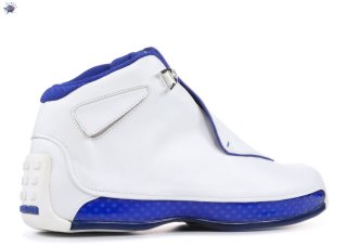 Meilleures Air Jordan 18 Blanc Bleu (305869-101)