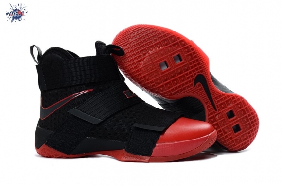 Meilleures Nike Lebron Soldier X 10 "Red Toe" Noir Rouge