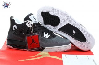 Meilleures Air Jordan 4 Noir Gris Blanc